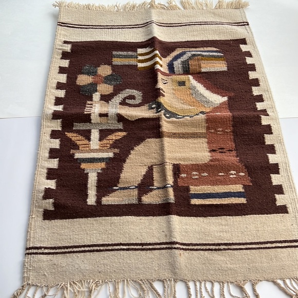 Pair of VINTAGE Mexican Wool Rugs. - Picture 2 of 8